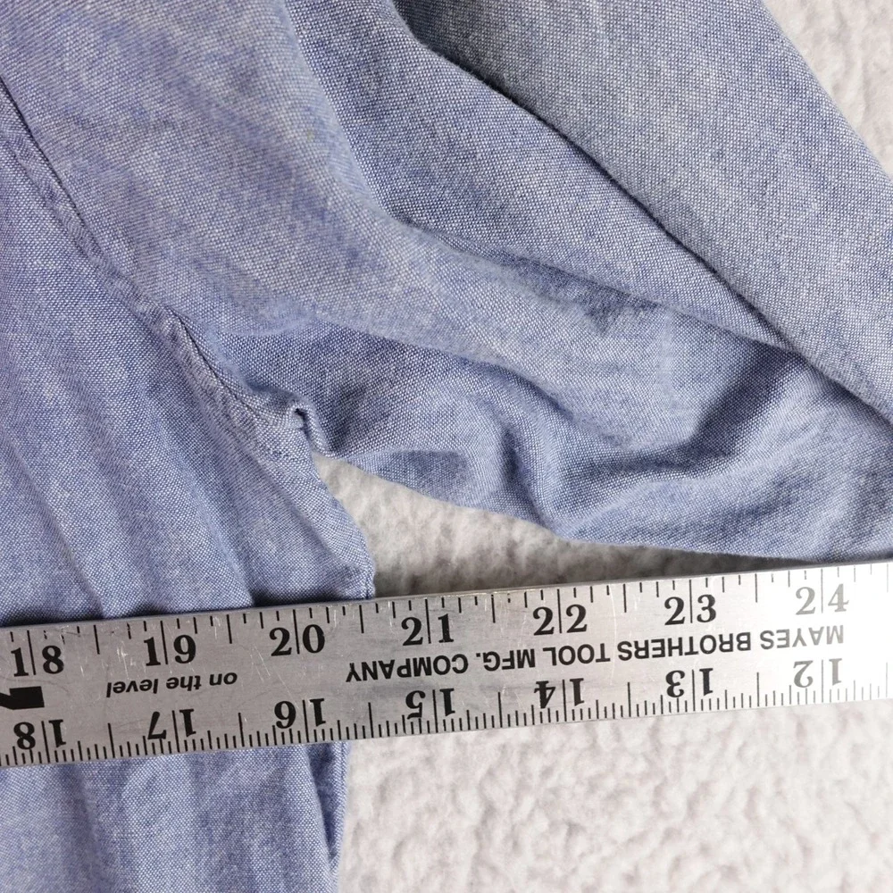 APC Mens Blue Cotton Button Down Shirt Rue Madame Paris Long Sleeve‎ Size L